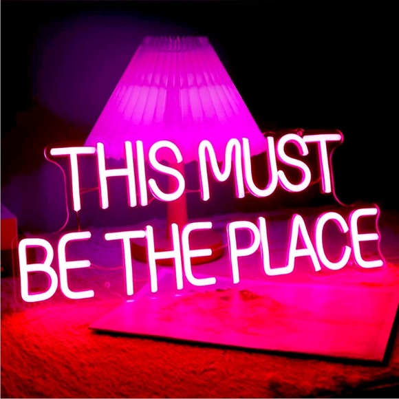 Urban Outfitters Other - Neon THIS MUST BE THE PLACE LED Party Wedding Wall Dorm Bedroom Pink Light